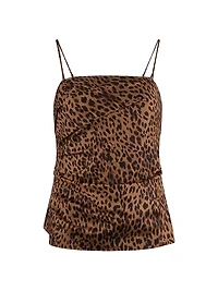 Nicole Leopard Print Stretch-Cotton Cami