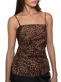 Nicole Leopard Print Stretch-Cotton Cami
