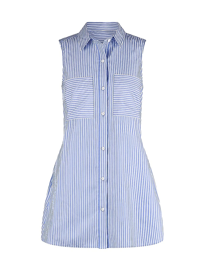 Cecilia Striped Cotton Playsuit