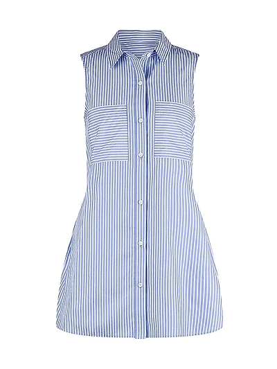 Cecilia Striped Cotton Playsuit