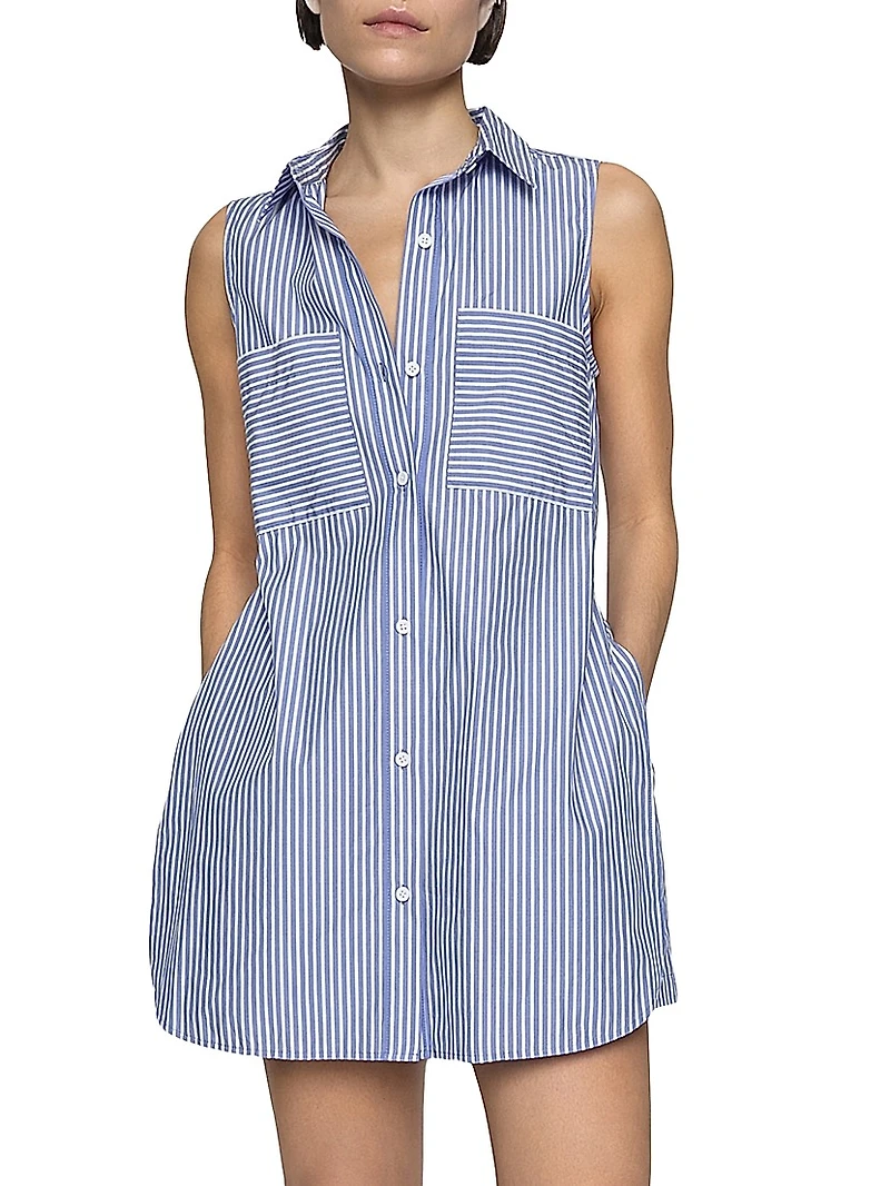 Cecilia Striped Cotton Playsuit