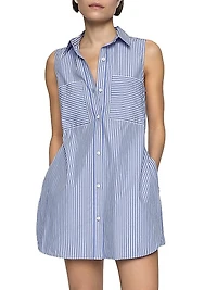 Cecilia Striped Cotton Playsuit