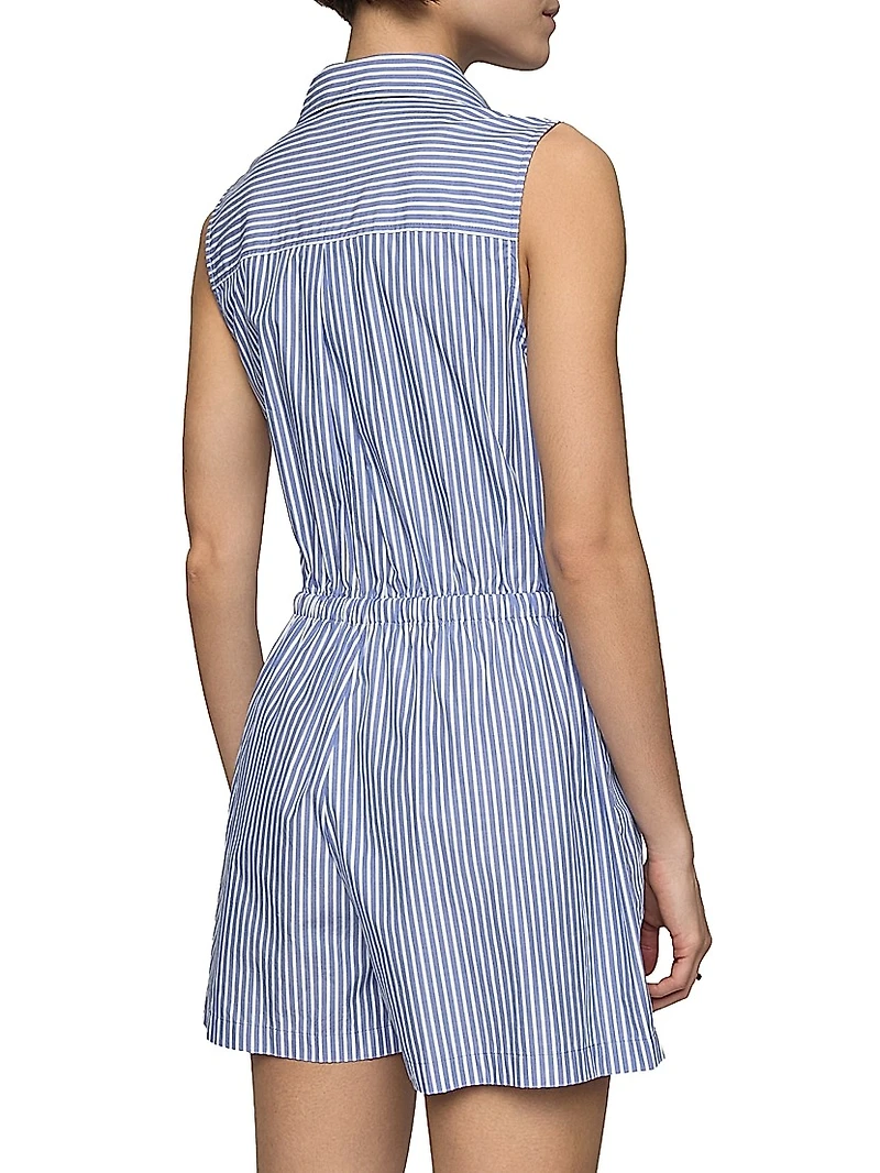 Cecilia Striped Cotton Playsuit