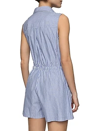 Cecilia Striped Cotton Playsuit