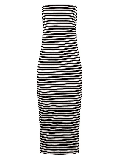 Bowie Striped Cotton Knit Tube Midi-Dress