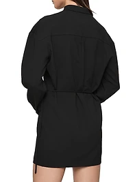 Erin Tie-Waist Wrap Mini-shirtdress