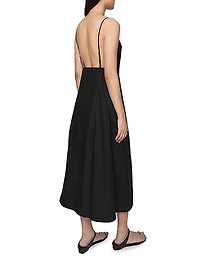 Amber Cotton Slit Midi-Slipdress