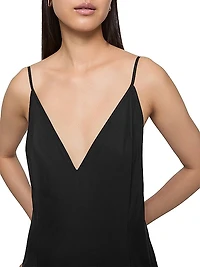 Amber Cotton Slit Midi-Slipdress