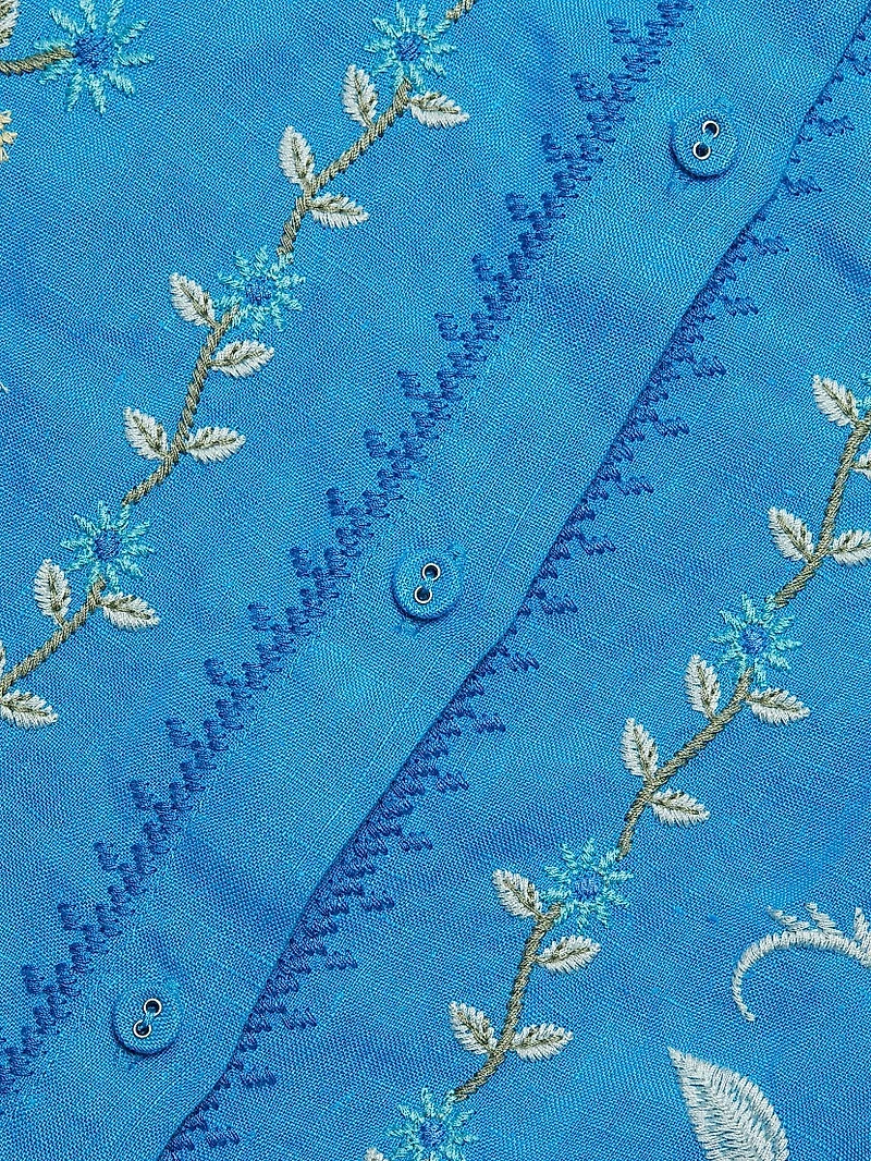 Embroidered Peplum Sleeveless Blouse