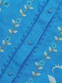 Embroidered Peplum Sleeveless Blouse