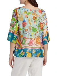 Tiko Abstract Silk Blouse