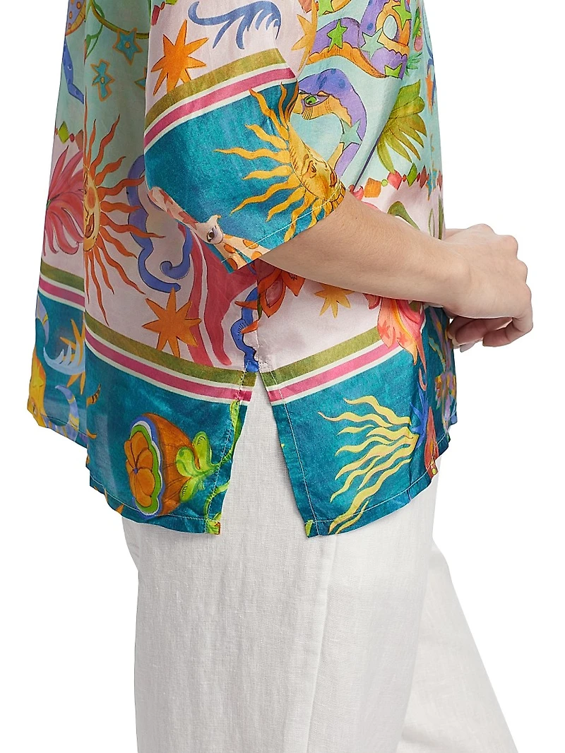 Tiko Abstract Silk Blouse