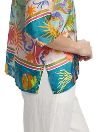 Tiko Abstract Silk Blouse