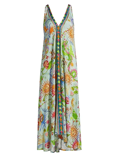 Eva Floral V-Neck Midi-Dress