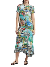 The Janie Favorite Asymmetric-Hem Midi-Dress