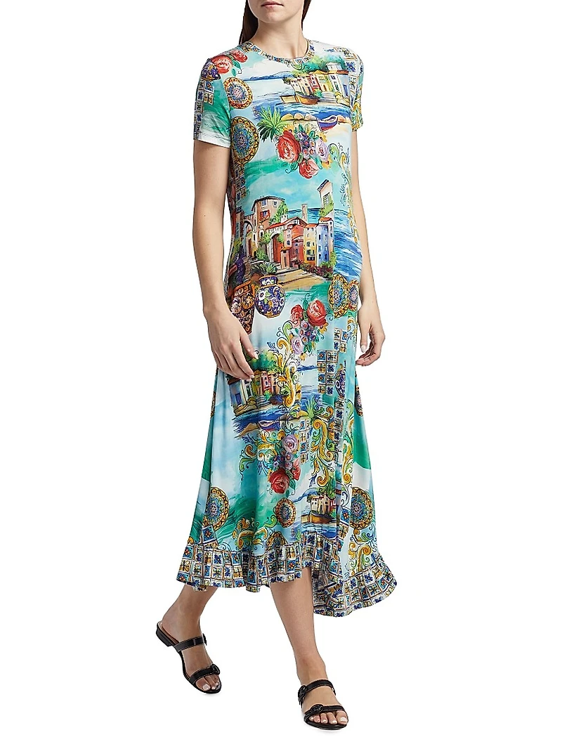 The Janie Favorite Asymmetric-Hem Midi-Dress