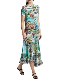 The Janie Favorite Asymmetric-Hem Midi-Dress