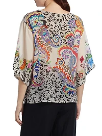 Milo Paisley Tieneck Blouse