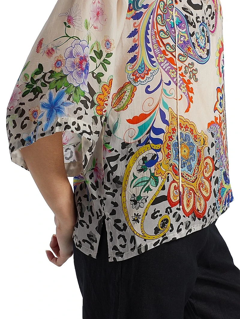 Milo Paisley Tieneck Blouse