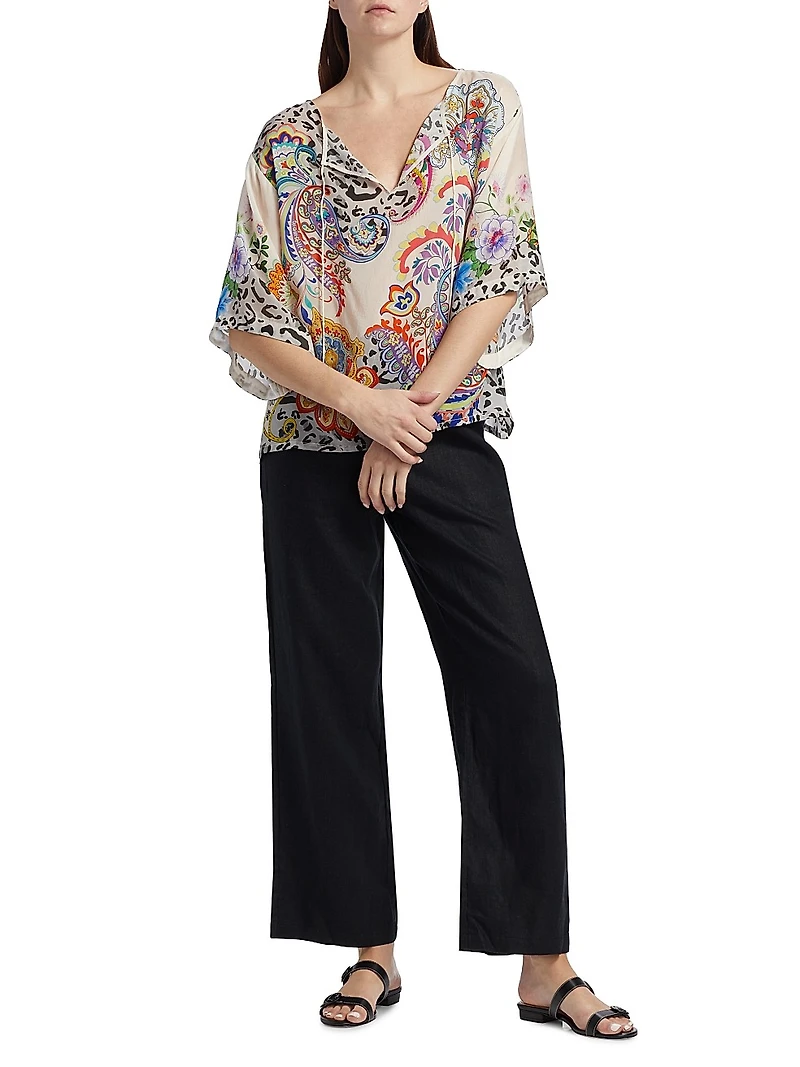Milo Paisley Tieneck Blouse