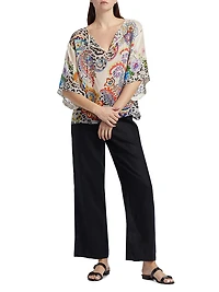 Milo Paisley Tieneck Blouse