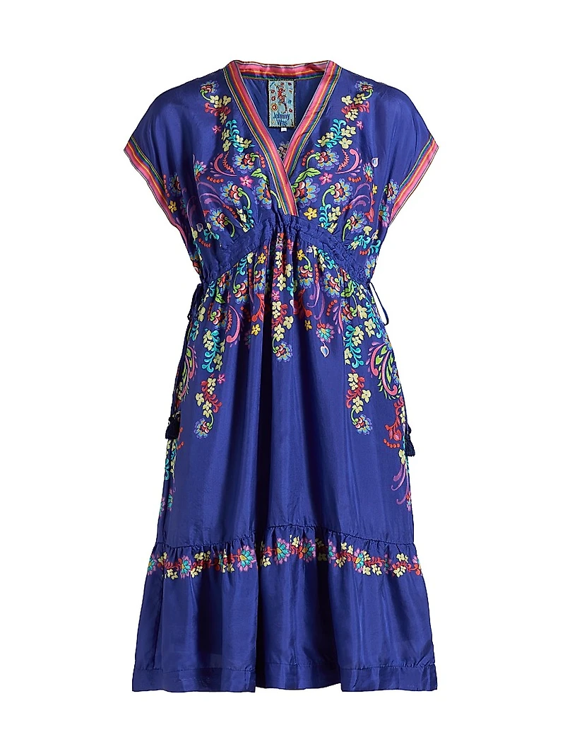 Ellis Floral Silk Midi-Dress