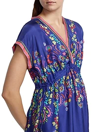 Ellis Floral Silk Midi-Dress