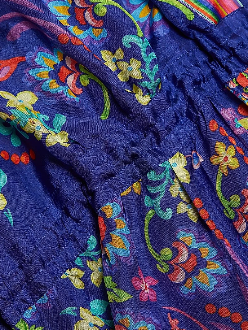 Ellis Floral Silk Midi-Dress