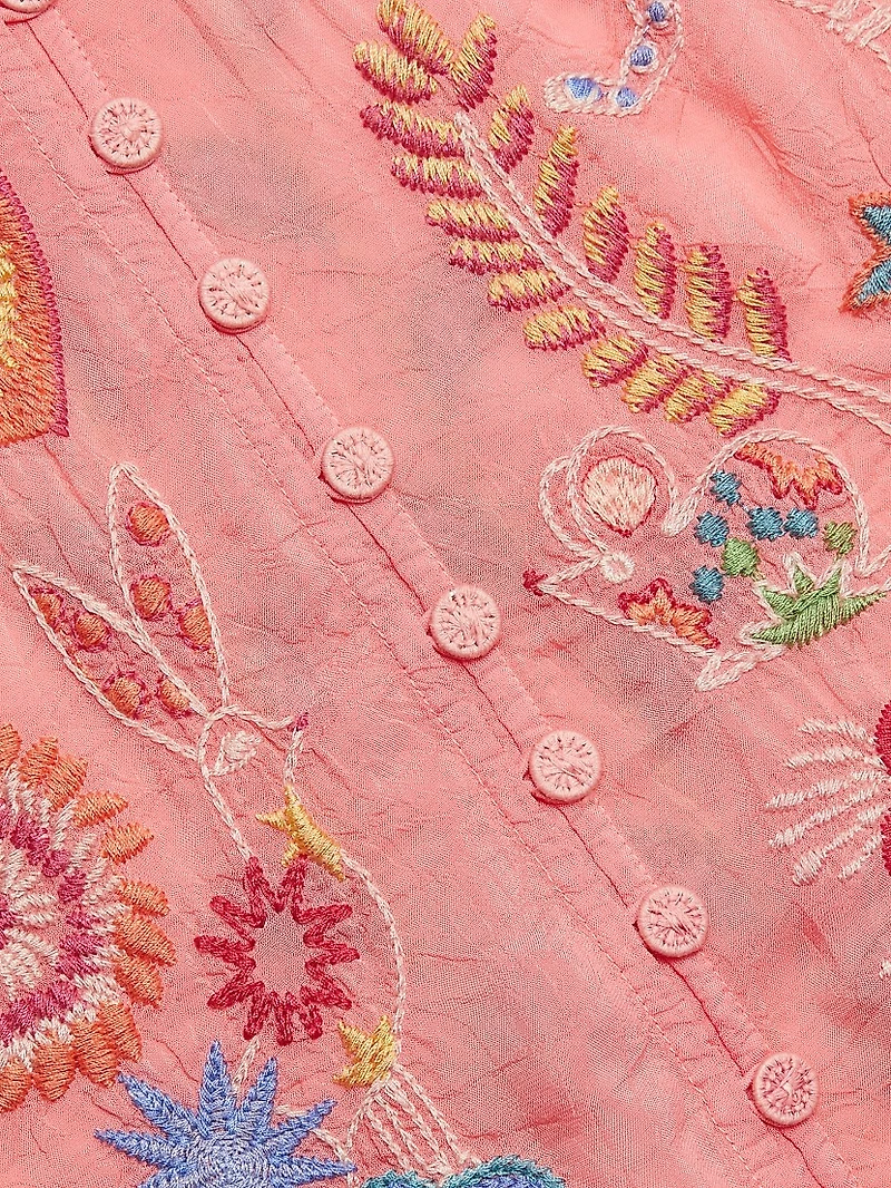 Luna Embroidered V-Neck Shirt