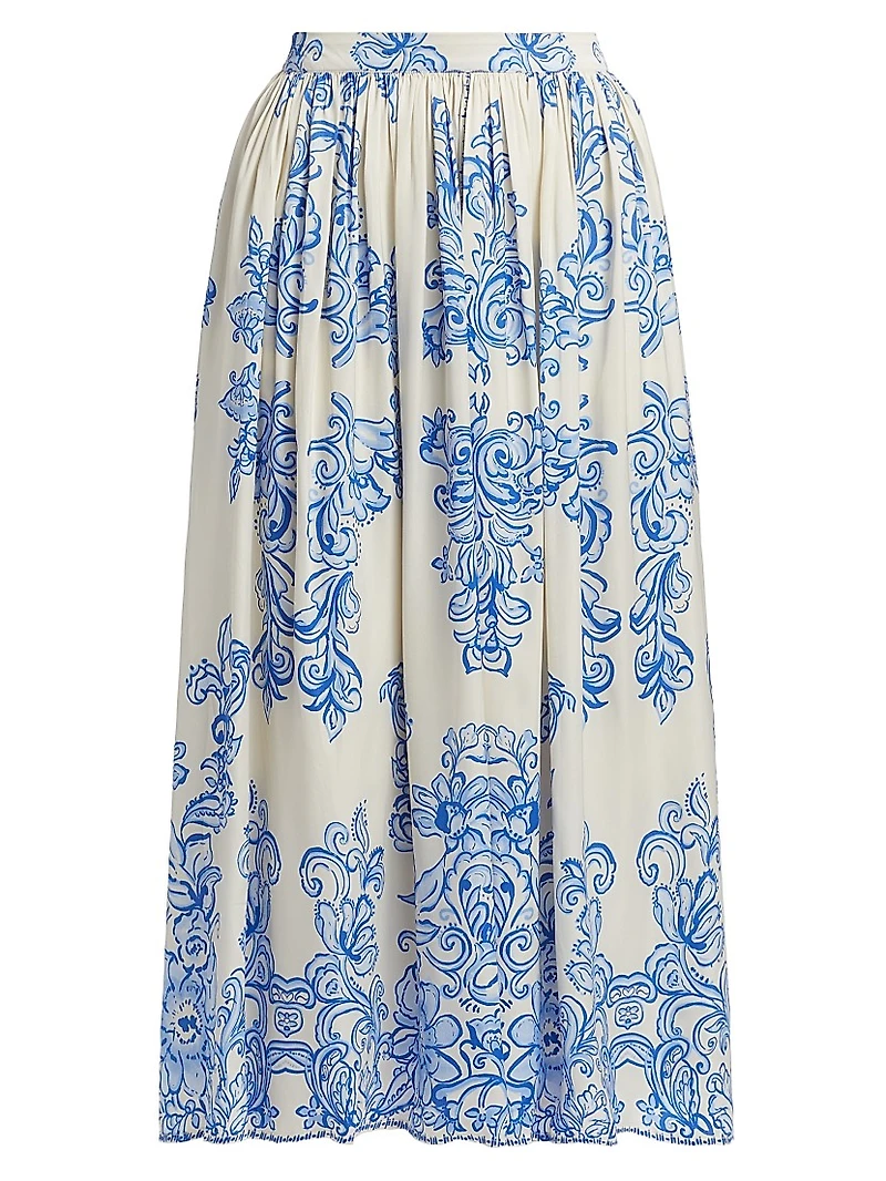 Kenzie Abstract Print Midi-Skirt