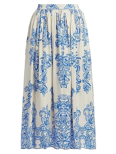 Kenzie Abstract Print Midi-Skirt