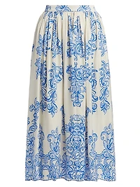Kenzie Abstract Print Midi-Skirt