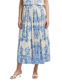 Kenzie Abstract Print Midi-Skirt