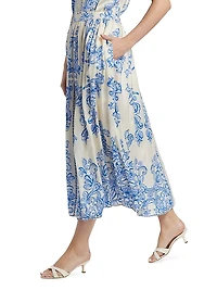 Kenzie Abstract Print Midi-Skirt