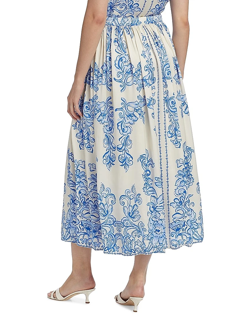 Kenzie Abstract Print Midi-Skirt