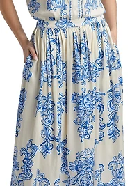 Kenzie Abstract Print Midi-Skirt