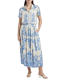 Kenzie Abstract Print Midi-Skirt