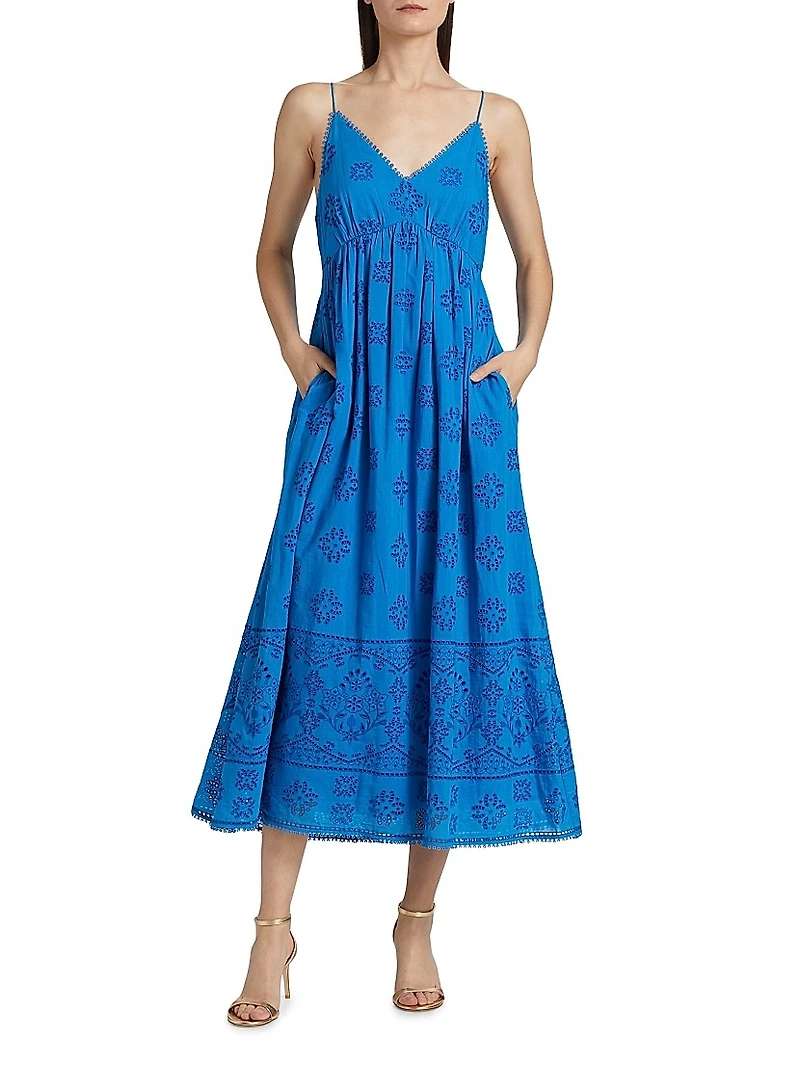 Cleo Eyelet Midi-Dress