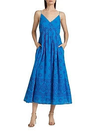 Cleo Eyelet Midi-Dress