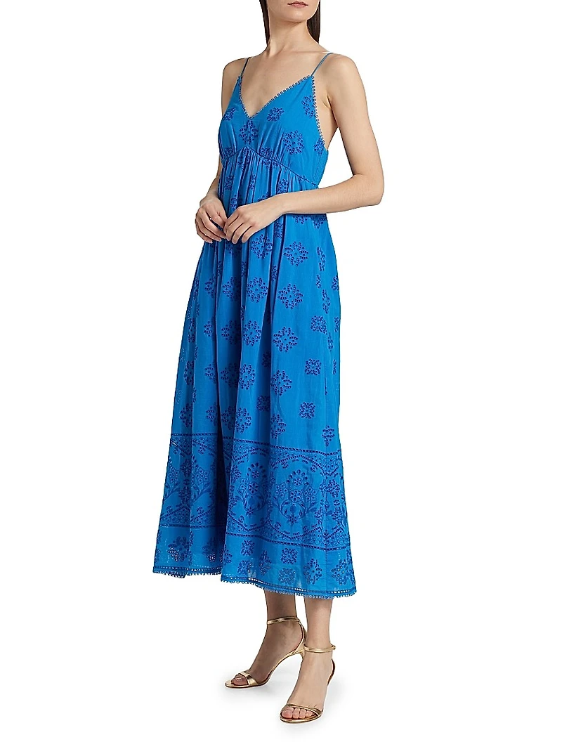 Cleo Eyelet Midi-Dress