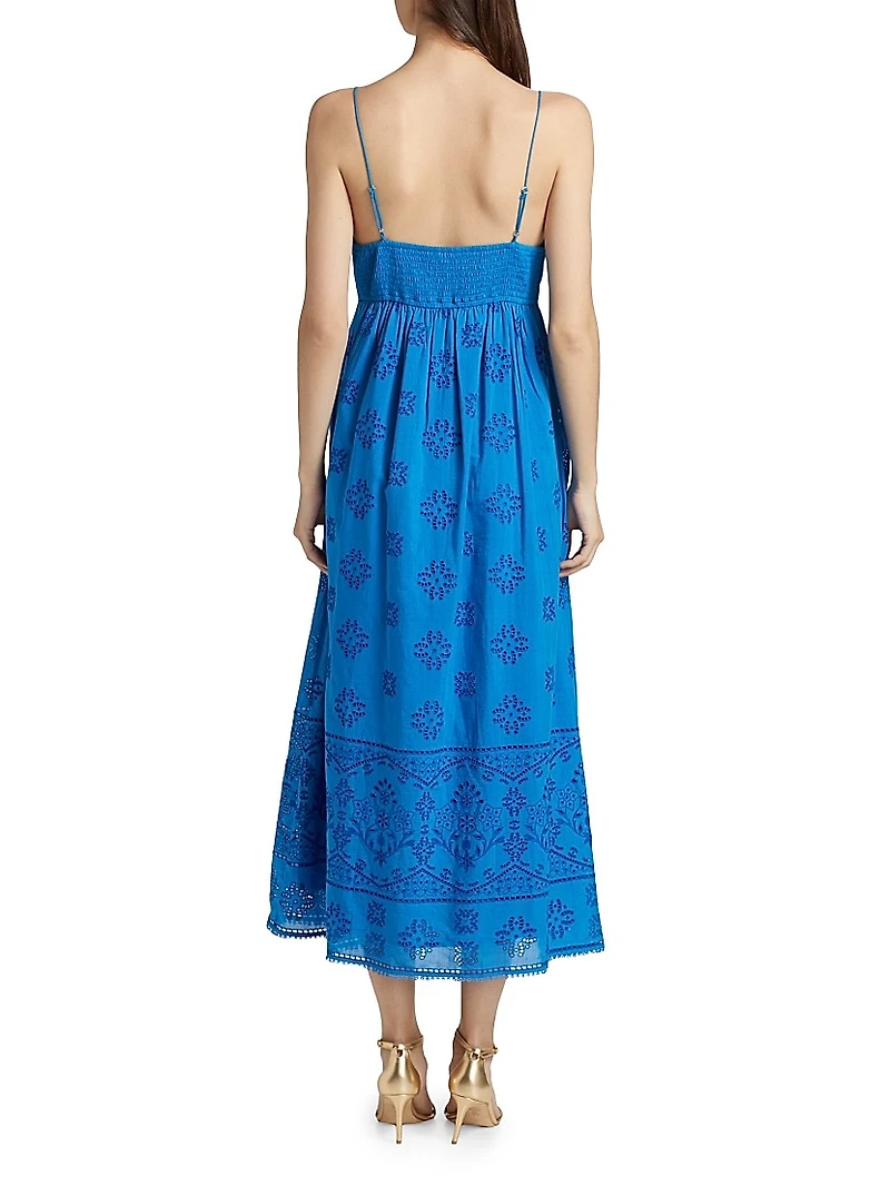 Cleo Eyelet Midi-Dress