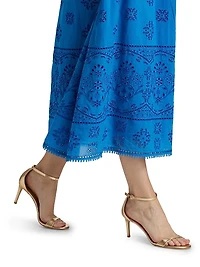 Cleo Eyelet Midi-Dress