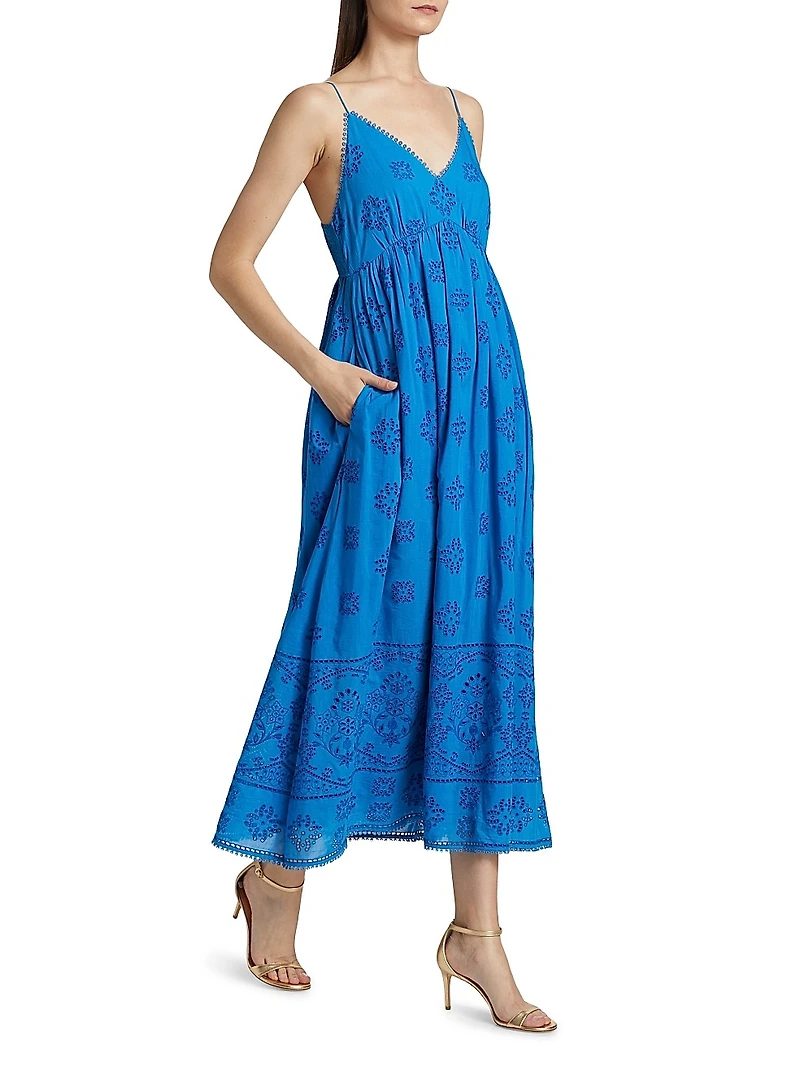 Cleo Eyelet Midi-Dress