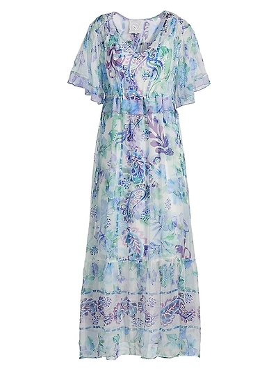 Annamarie Printed Flutter Maxi Dress