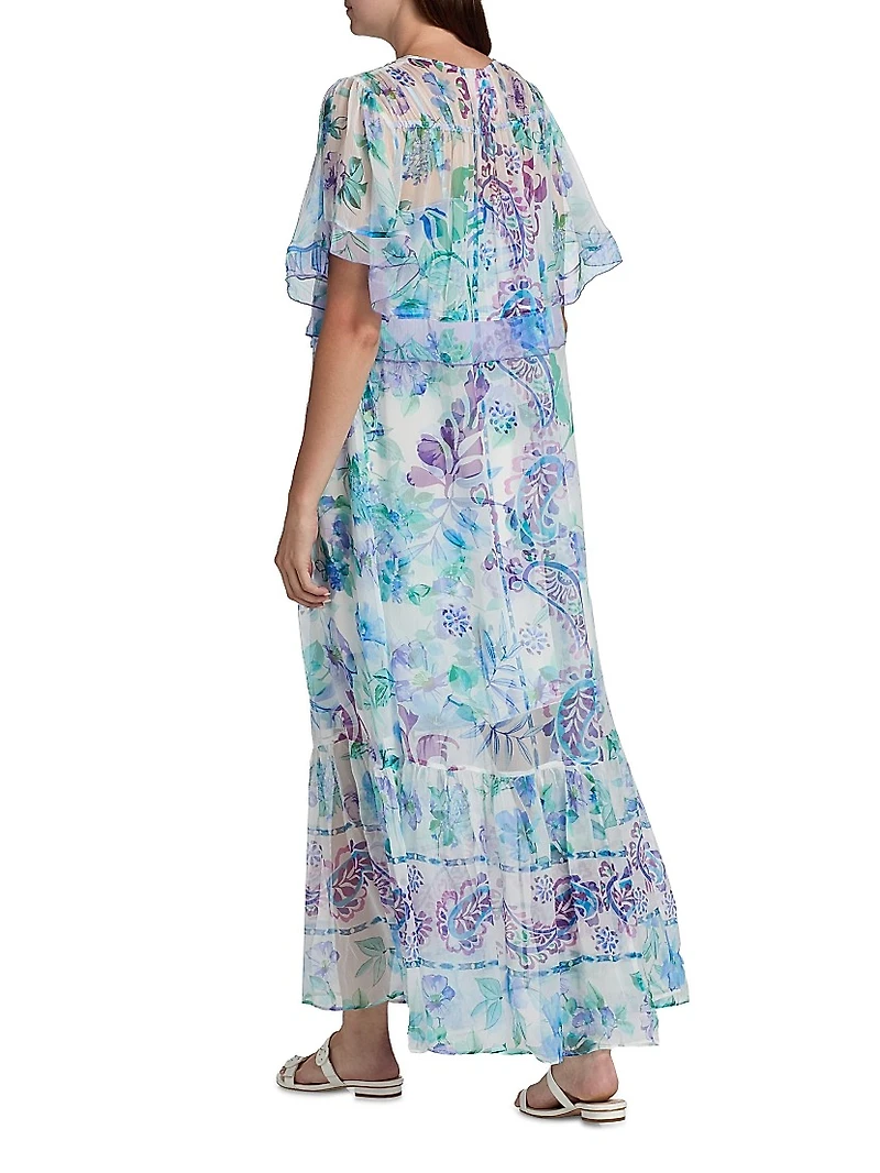 Annamarie Printed Flutter Maxi Dress