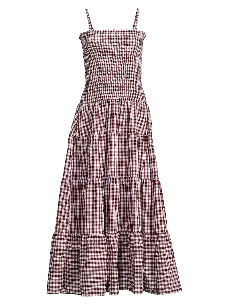Clementine Gingham Tiered Maxi Dress