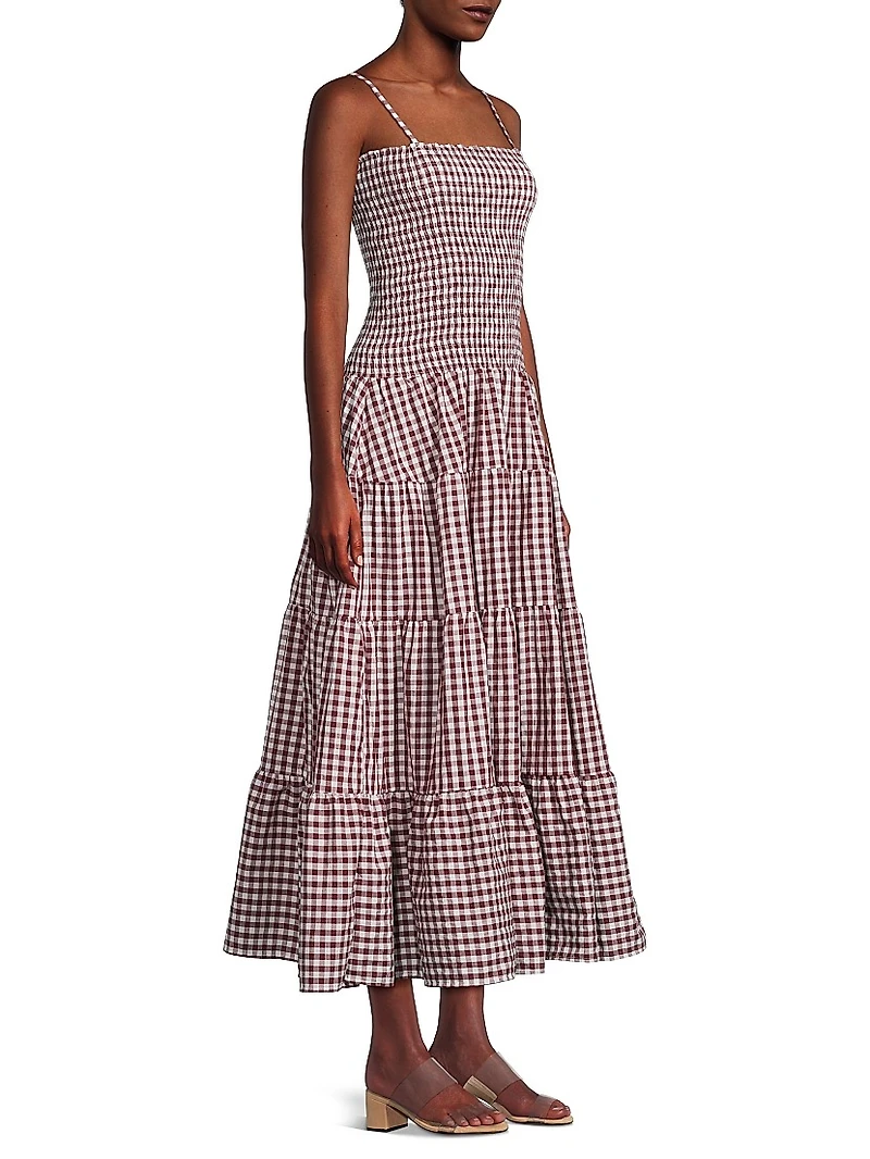 Clementine Gingham Tiered Maxi Dress
