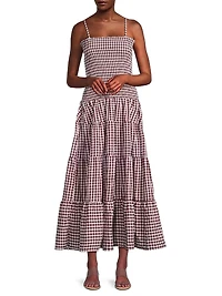 Clementine Gingham Tiered Maxi Dress
