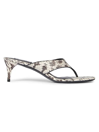 55MM Slip-On Embossed Leather Sandals