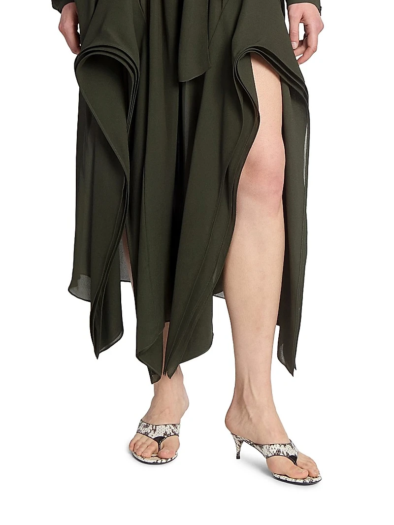 55MM Slip-On Embossed Leather Sandals